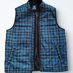 Chaps Men’s Blue Plaid Quilted Vest